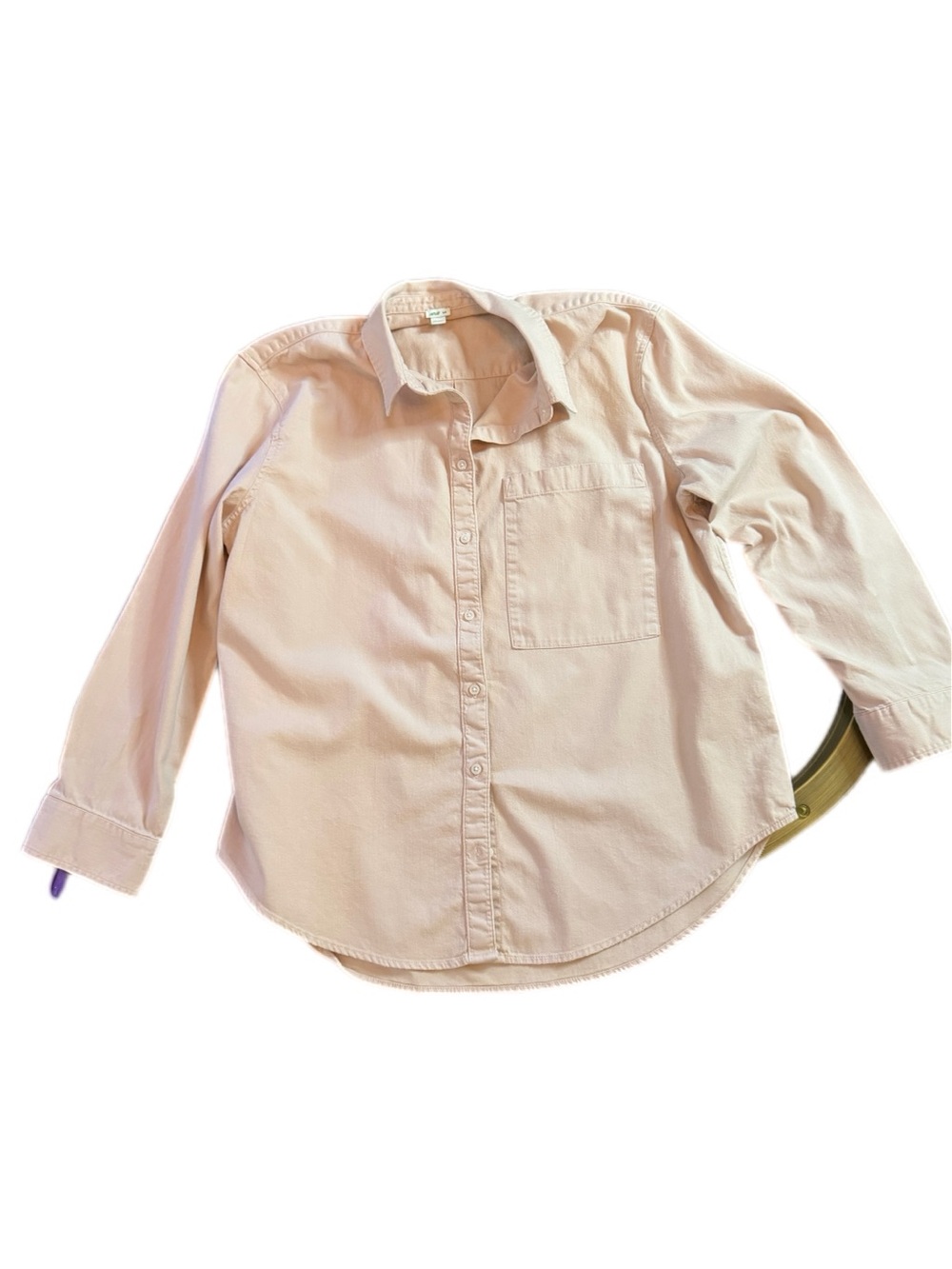Aerie Soft Blush Oversized Button Front Shirt Cottagecore Prairie Style Medium - Picture 2 of 9